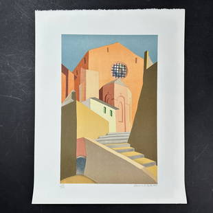 Clarence Holbrook Carter's "Siena Steps" Limited Edition Print: Clarence Holbrook Carter's "Siena Steps" limited edition print, signed and dated lower right, and numbered 107/200 lower left. Image: Image: 20" x 13". Paper: 25 3/4" x 20".