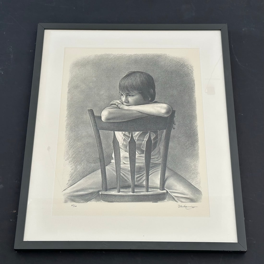 Ken Danby's "Boy in Chair" Limited Edition Original Lithograph (1 of 1)