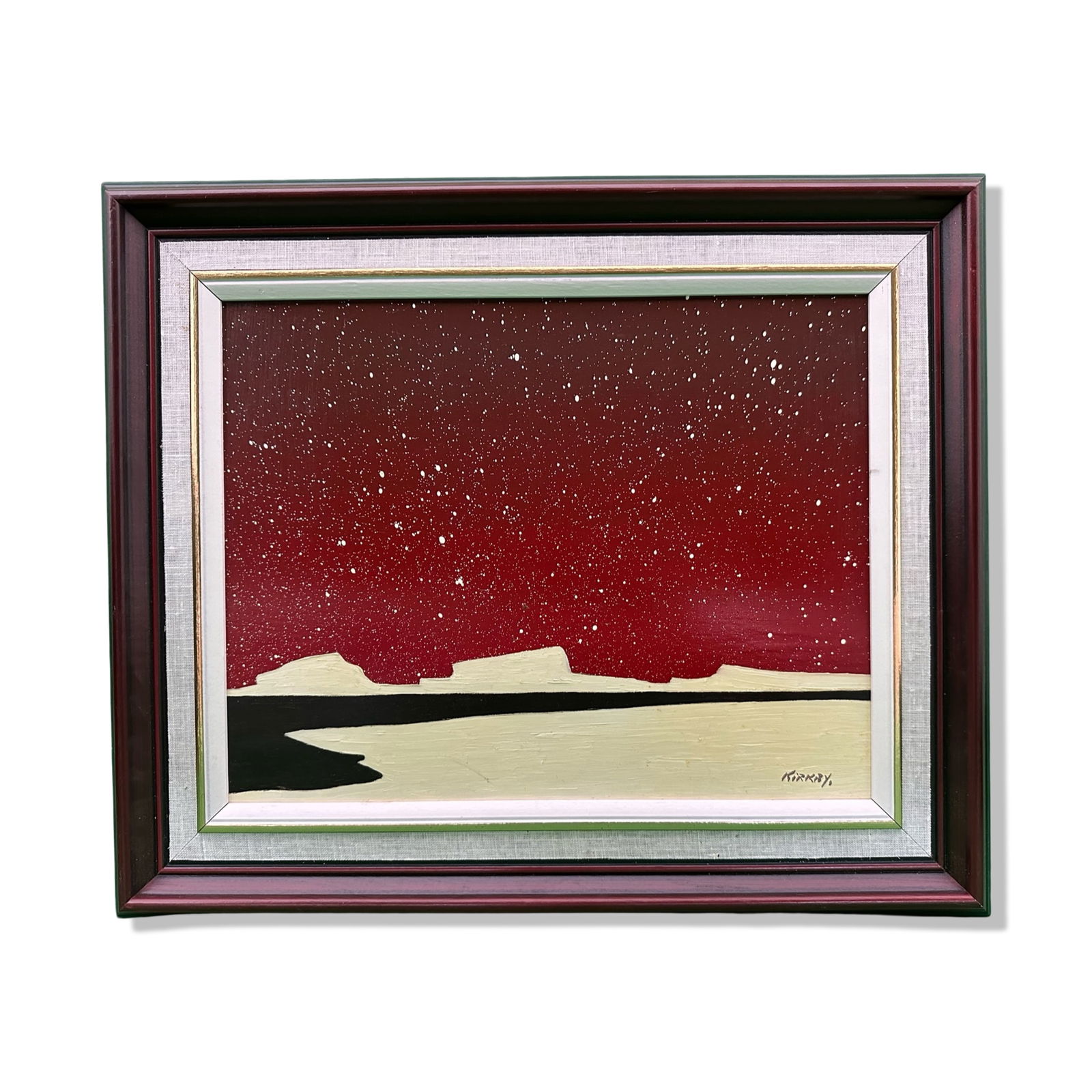 Ken Kirkby Original: A Ken Kirkby original oil on board landscape painting. Done in Kirkby's signature style, signed lower right, and included with a 1995 certificate of authenticity from Rocfern International Galleries.