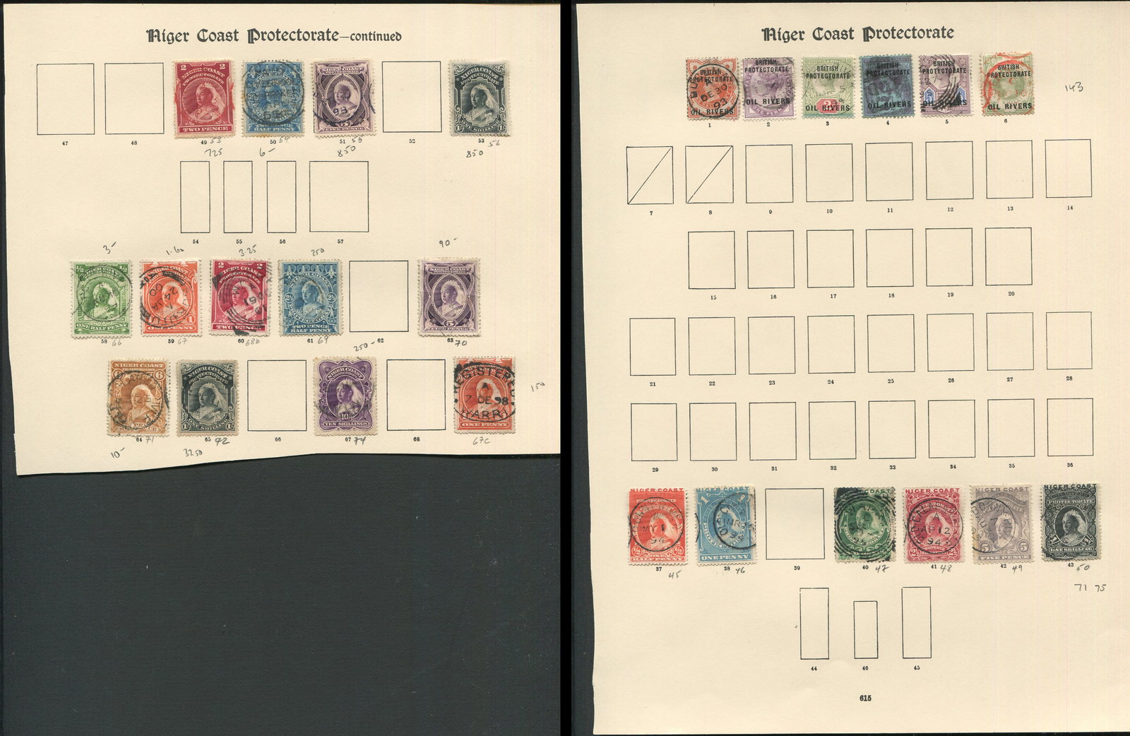 Niger Coast Protectorate 1882-1897 #1/#63 Used Collection (1 of 3)