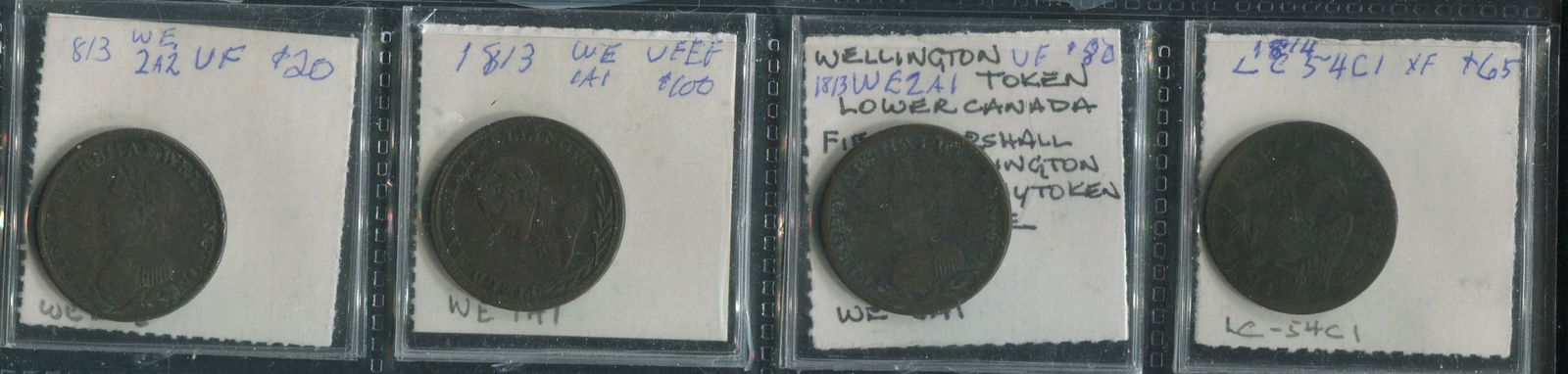Lower Canada and Wellington 1813-1814 Token Collection (1 of 2)