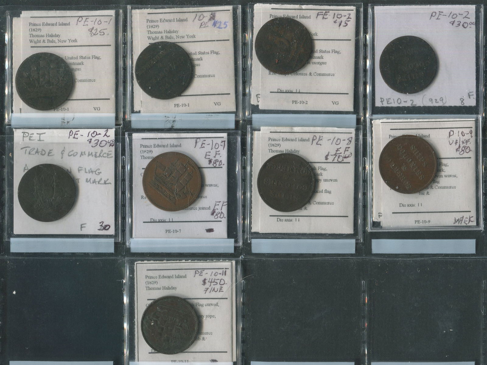 Prince Edward Island 1829 Token Collection . (1 of 2)