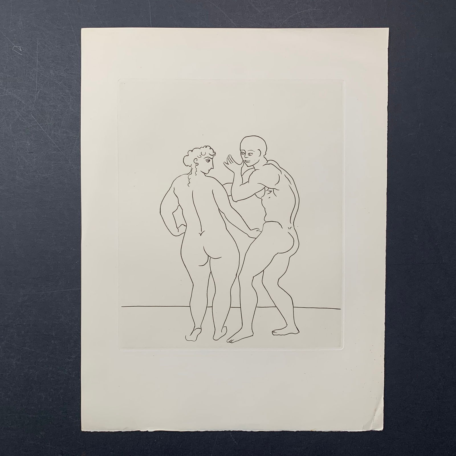 Andre Derain, Untitled, Illustration Engraving From "Le Satyricon": Andre Derain, Untitled, Illustration engraving from the book "Le Satyricon". This piece is in excellent condition. Image: 9 3/4" x 11 1/2". Paper: 13" x 17 1/2".