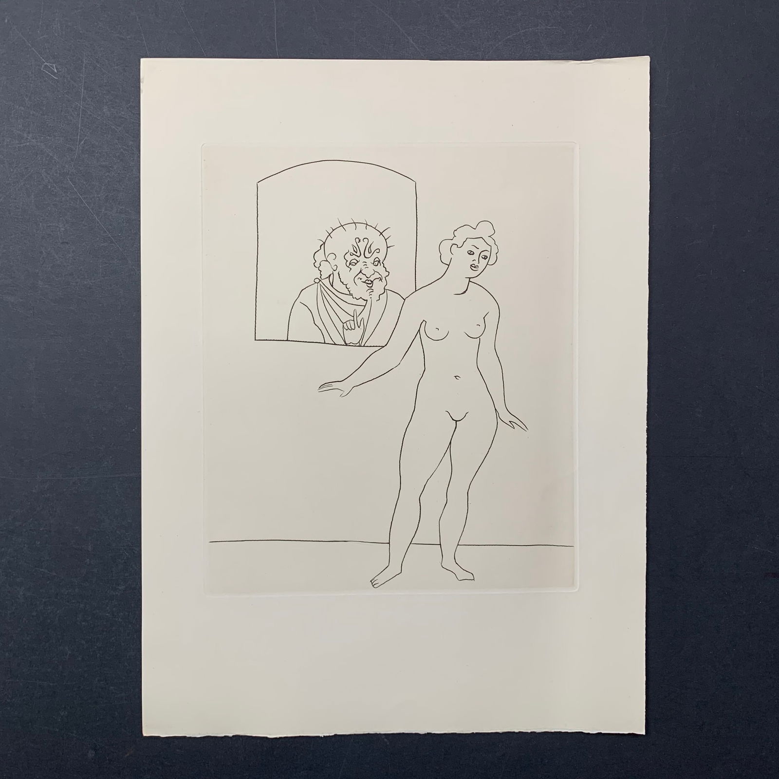 Andre Derain, Untitled, Illustration Engraving From "Le Satyricon": Andre Derain, Untitled, Illustration engraving from the book "Le Satyricon". This piece is in excellent condition. Image: 9 3/4" x 11 1/2". Paper: 13" x 17 1/2".