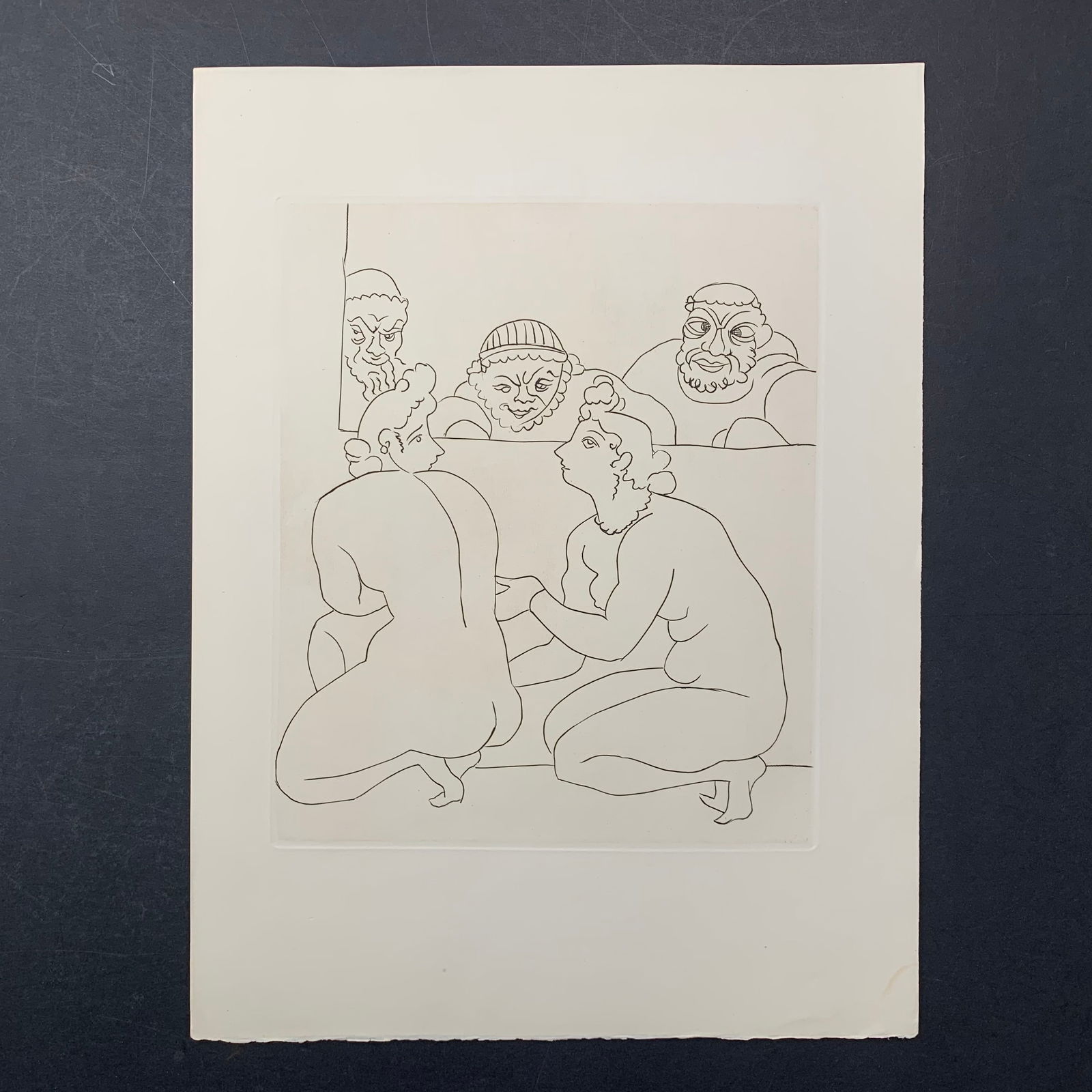 Andre Derain, Untitled, Illustration Engraving From "Le Satyricon": Andre Derain, Untitled, Illustration engraving from the book "Le Satyricon". This piece is in excellent condition. Image: 9 3/4" x 11 1/2". Paper: 13" x 17 1/2".