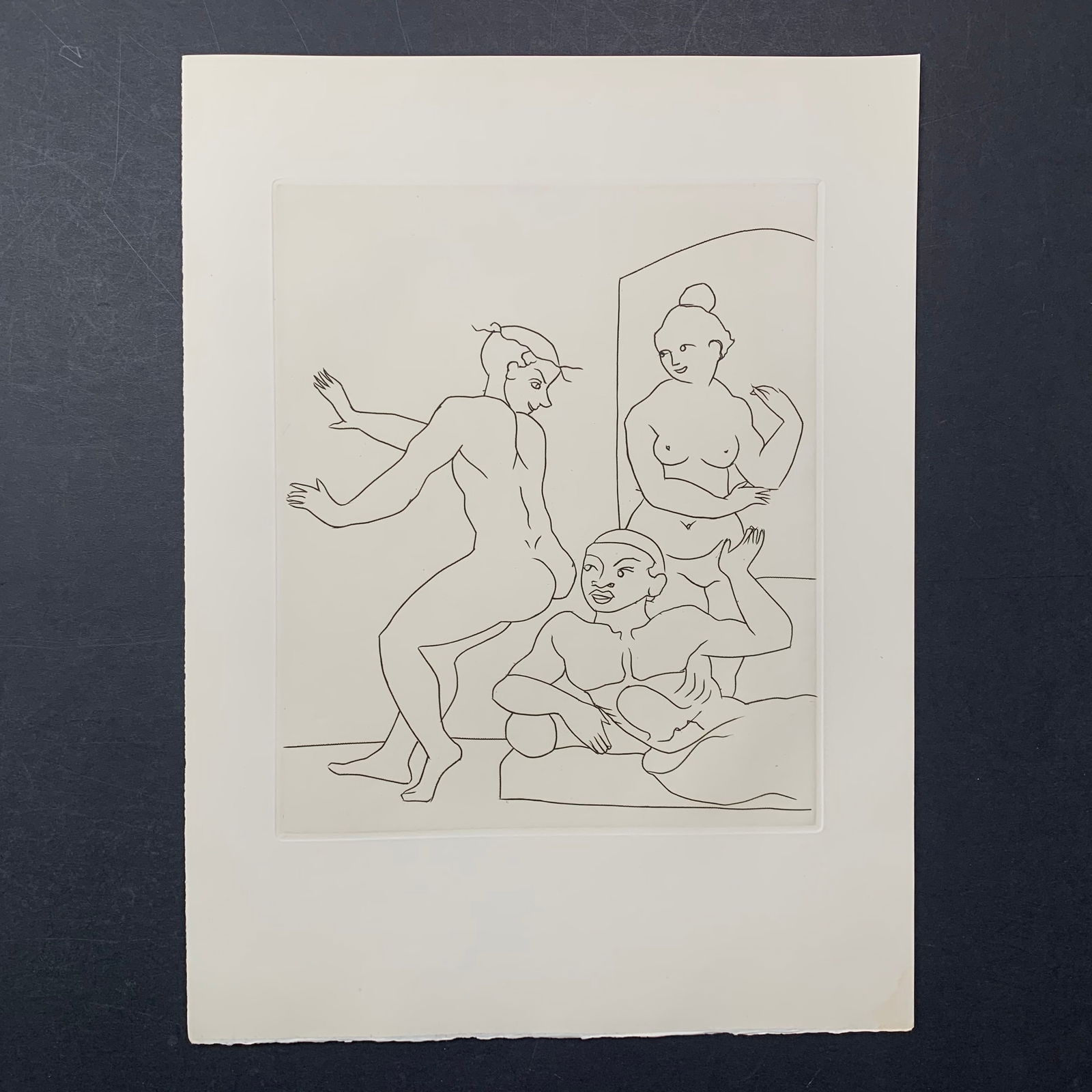 Andre Derain, Untitled, Illustration Engraving From "Le Satyricon": Andre Derain, Untitled, Illustration engraving from the book "Le Satyricon". This piece is in excellent condition. Image: 9 3/4" x 11 1/2". Paper: 13" x 17 1/2".