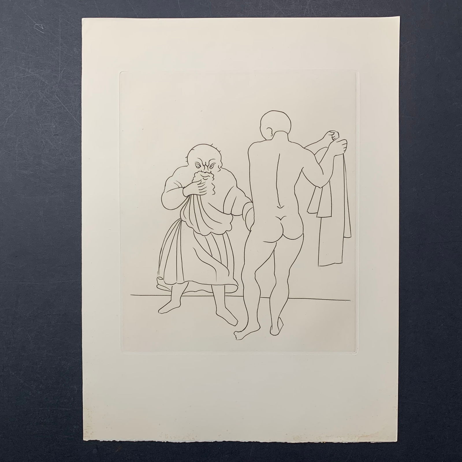 Andre Derain, Untitled, Illustration Engraving From "Le Satyricon": Andre Derain, Untitled, Illustration engraving from the book "Le Satyricon". This piece is in excellent condition. Image: 9 3/4" x 11 1/2". Paper: 13" x 17 1/2".