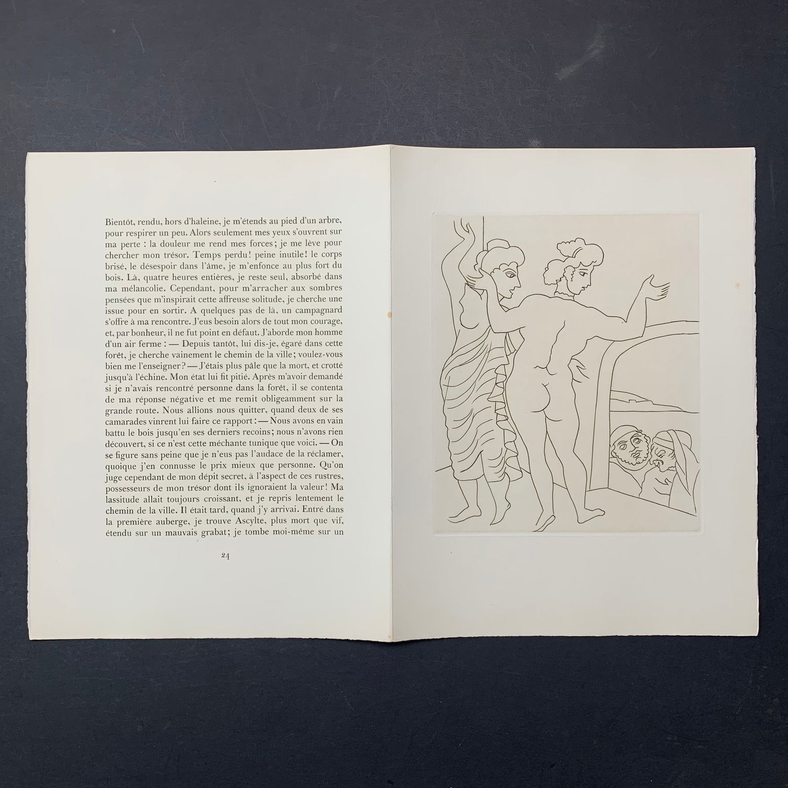 Andre Derain, Untitled, Illustration Engraving From "Le Satyricon": Andre Derain, Untitled, Illustration engraving from the book "Le Satyricon". This piece is in excellent condition. Image: 9 3/4" x 11 1/2". Paper: 13" x 17 1/2".