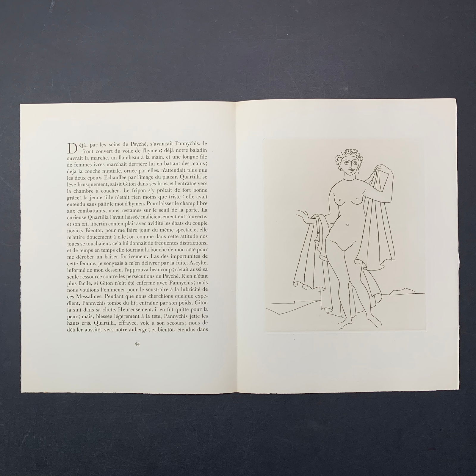 Andre Derain, Untitled, Illustration Engraving From "Le Satyricon": Andre Derain, Untitled, Illustration engraving from the book "Le Satyricon". This piece is in excellent condition. Image: 9 3/4" x 11 1/2". Paper: 13" x 17 1/2".