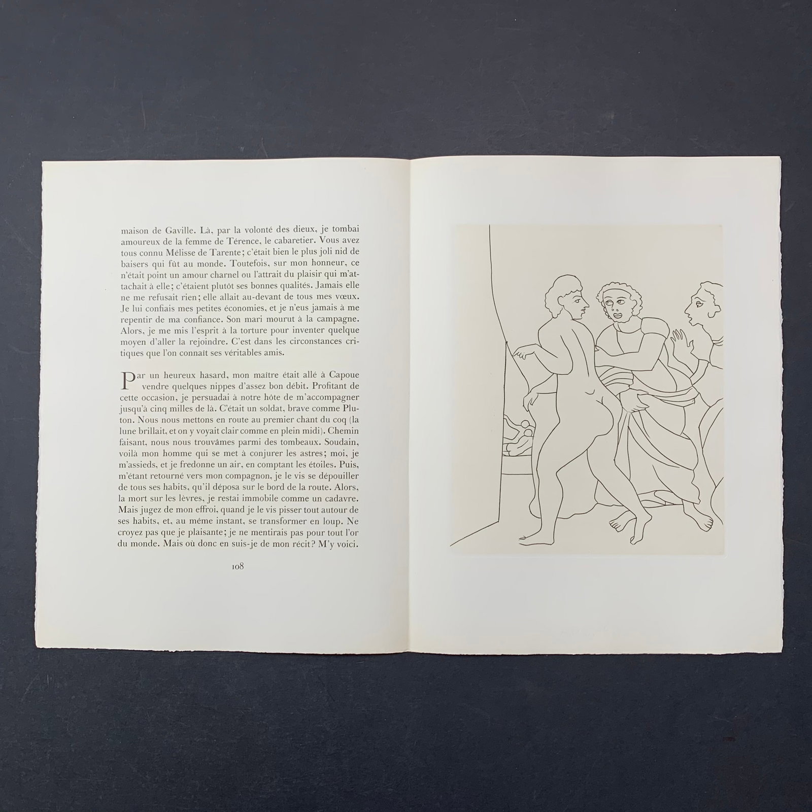 Andre Derain, Untitled, Illustration Engraving From "Le Satyricon": Andre Derain, Untitled, Illustration engraving from the book "Le Satyricon". This piece is in excellent condition. Image: 9 3/4" x 11 1/2". Paper: 13" x 17 1/2".