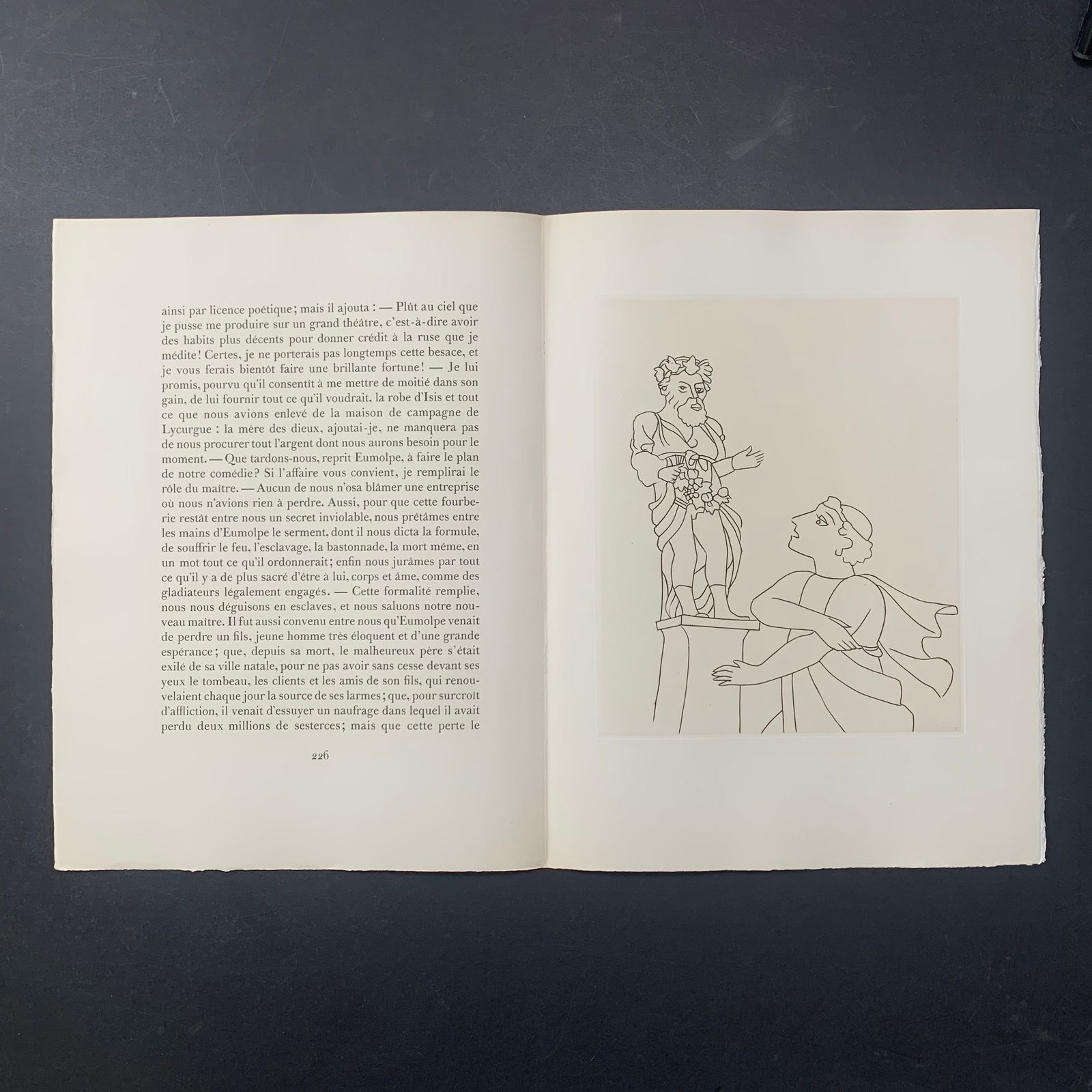 Andre Derain, Untitled, Illustration Engraving From "Le Satyricon": Andre Derain, Untitled, Illustration engraving from the book "Le Satyricon". This piece is in excellent condition. Image: 9 3/4" x 11 1/2". Paper: 13" x 17 1/2".