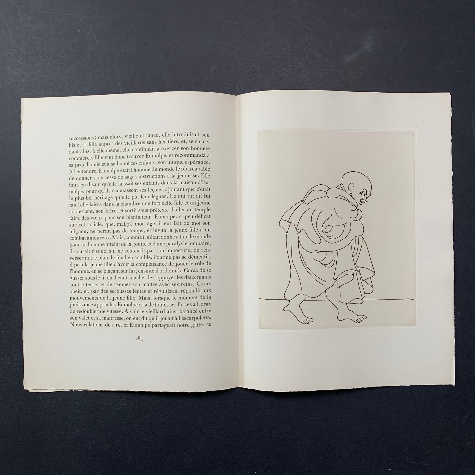 Andre Derain, Untitled, Illustration Engraving From "Le Satyricon": Andre Derain, Untitled, Illustration engraving from the book "Le Satyricon". This piece is in excellent condition. Image: 9 3/4" x 11 1/2". Paper: 13" x 17 1/2".