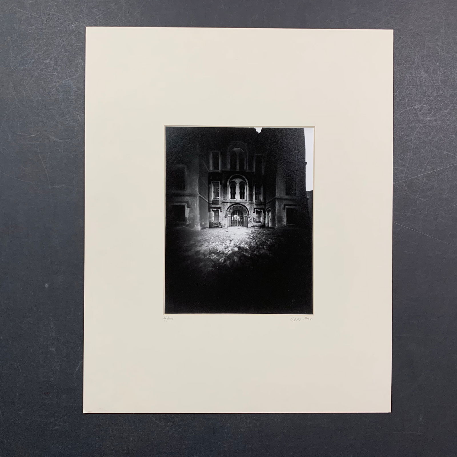 Eves' "The City Jail - Charleston, South Carolina" Limited Edition Photographic Print: Eves' "The City Jail - Charleston, South Carolina" Limited Edition Photographic Print. The front gate of jail in South Carolina. This piece is matted in off-white and is signed in the lower right and