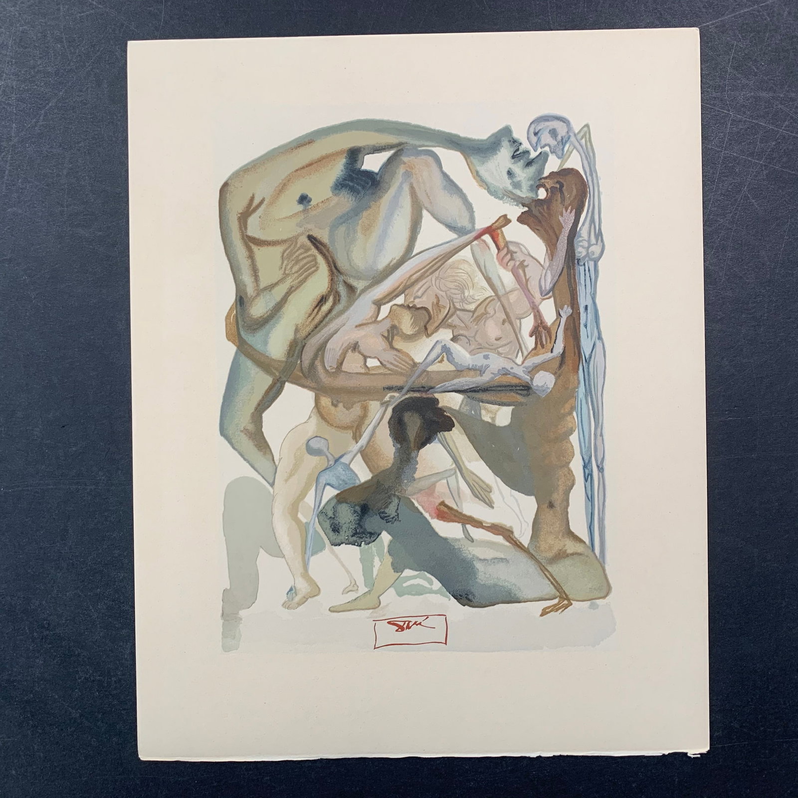Salvador Dali's "At the Edge of the Seventh Circle" Illustration from "La Divine Comedie": Salvador Dali's "At the Edge of the Seventh Circle" Illustration from "La Divine Comedie". Image: 7.25" x 10". Paper: 10.5" x 13"