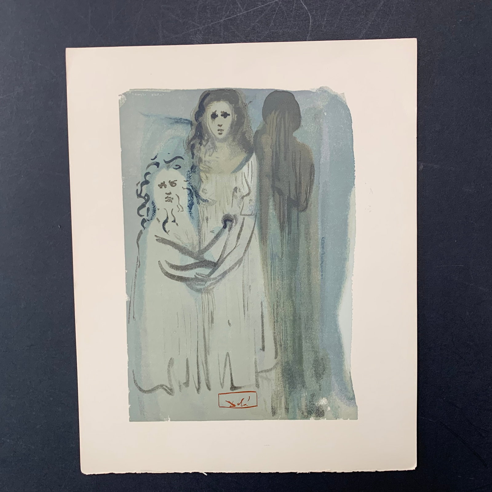 Salvador Dali's "Purgatory Canto 16 - In The Cloud of Angry Ones" Illustration from "La Divine: Salvador Dali's "Purgatory Canto 16 - In The Cloud of Angry Ones" Illustration from "La Divine Comedie". Image: 7" x 10". Paper: 10 1/2" x 13".