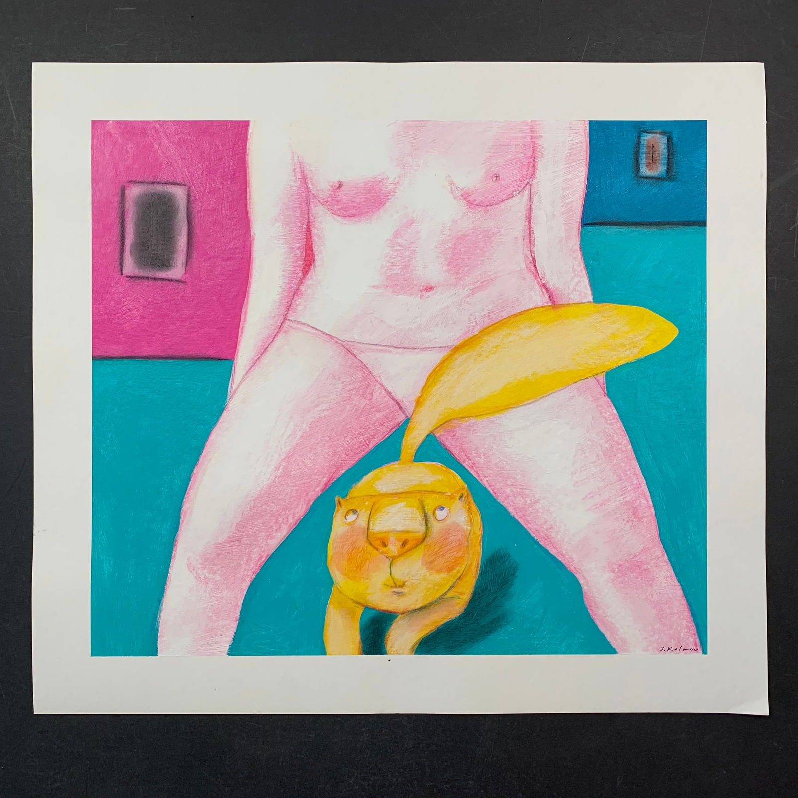 Jerzy Kolacz's "Straddling Kitty" Original (1 of 1)