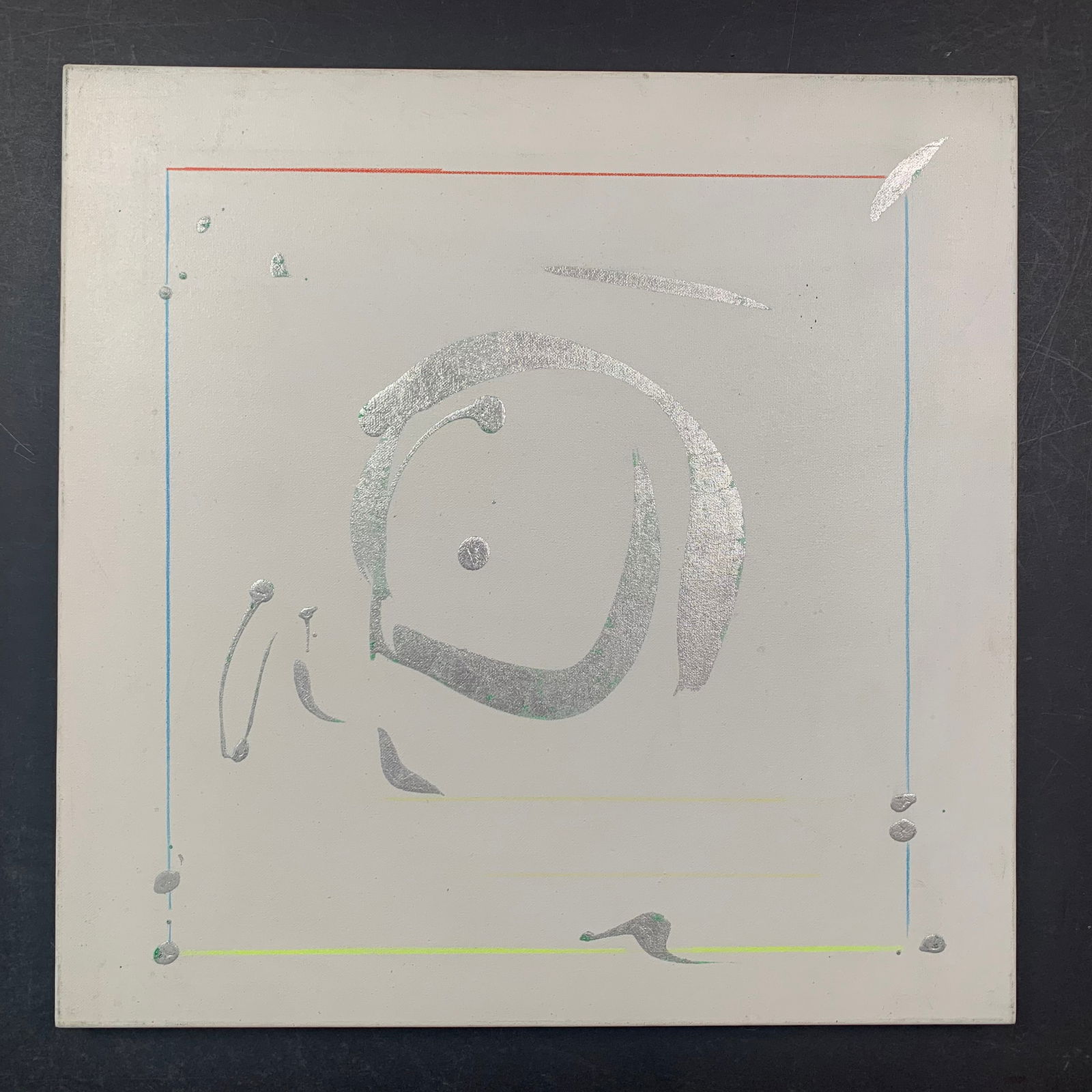 Jiri Ladocha "The Silver Rain" Original Mixed Media : Jiri Ladocha's "The Silver Rain" Original Mixed Media on Canvas. Paint and pen on Canvas. This piece is signed on the back and is in very good condition. Image: 18" x 18". Canvas: 18" x 18".