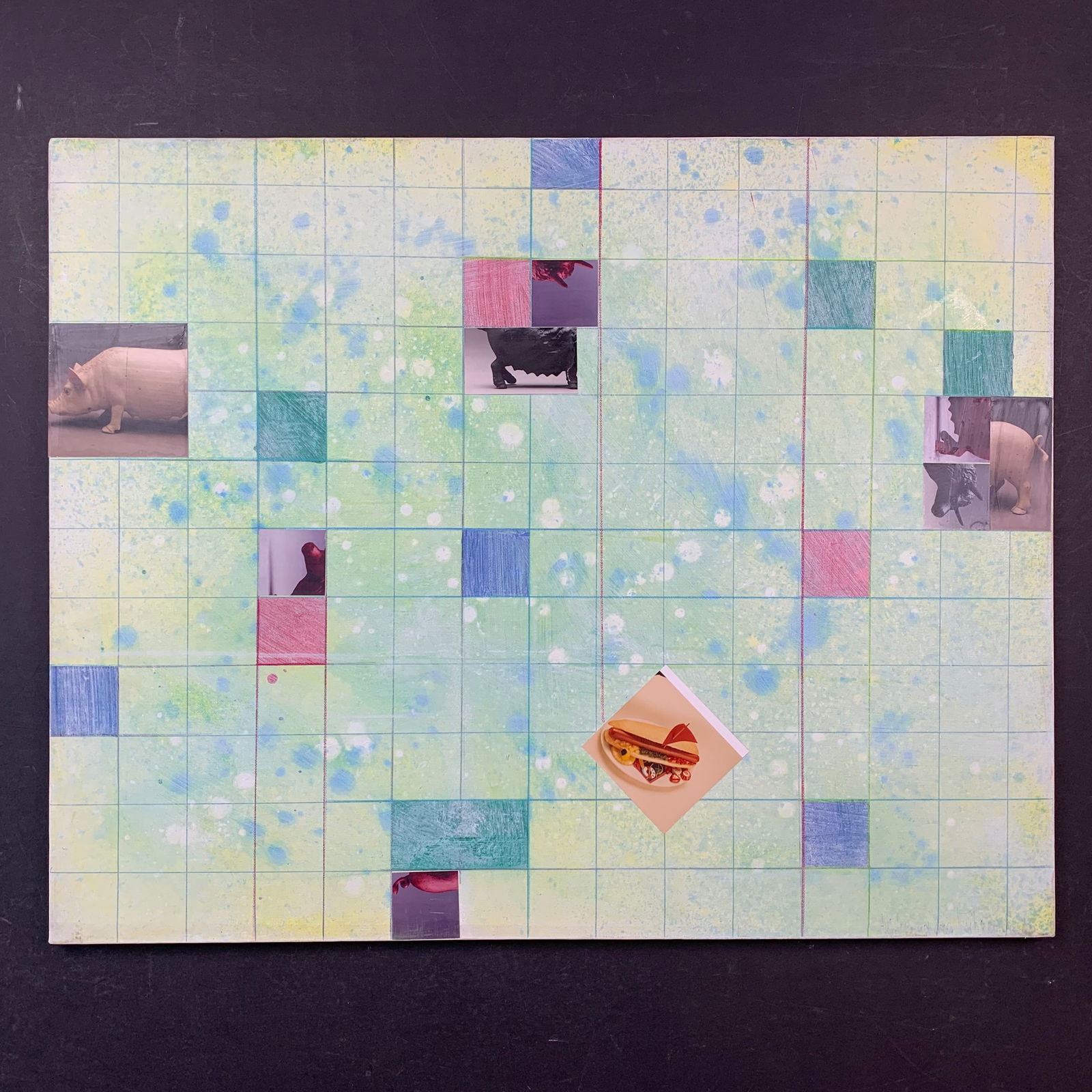 Jiri Ladocha, Untitled, Original Mixed Media on Canvas: Jiri Ladocha, Untitled, Original Mixed Media on Canvas. A mix of paint, pencil and segments of cut-out photos. This piece is signed in the lower right and is in very good condition. Image: 24" x 30".