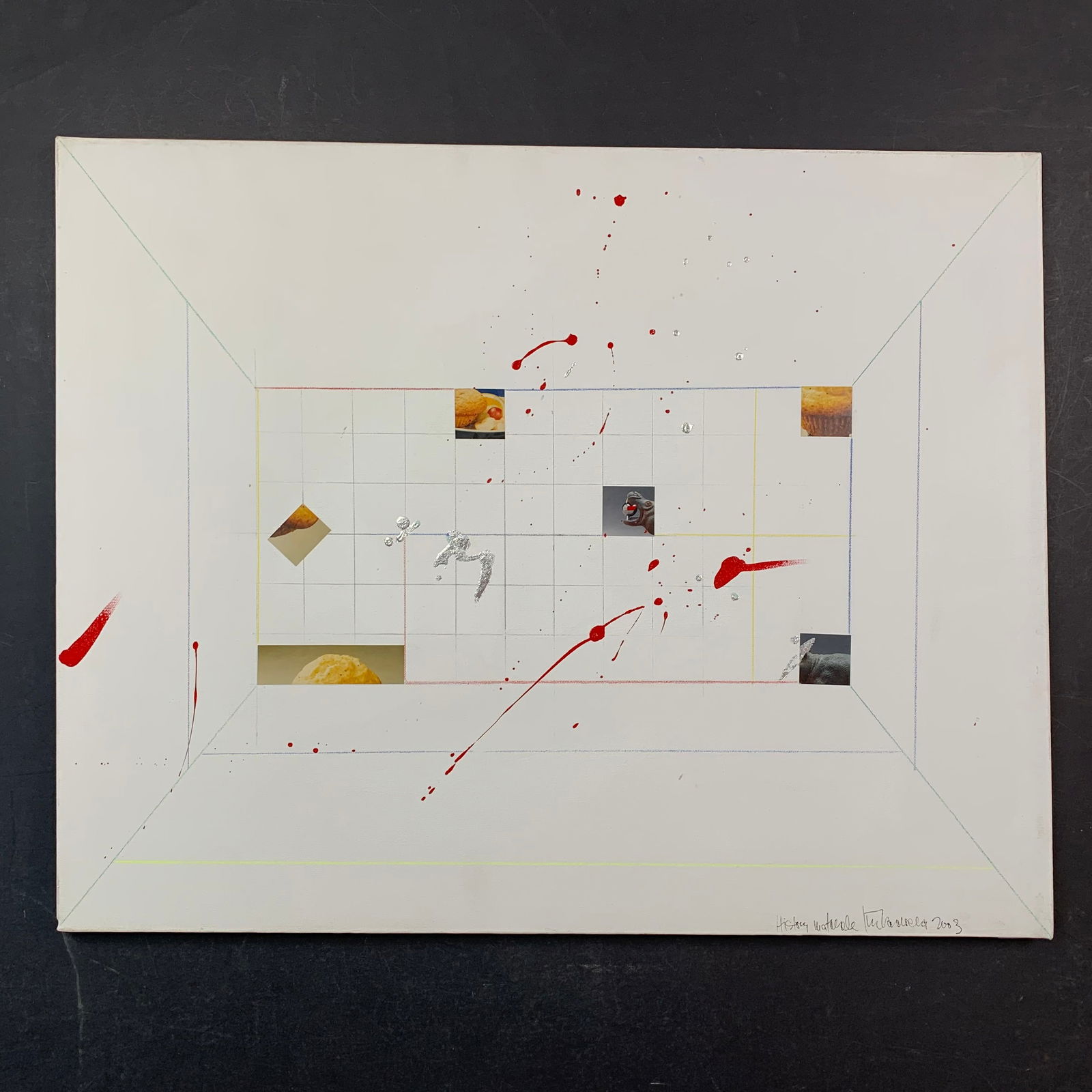 Jiri Ladocha, Untitled, Original Mixed Media on Canvas: Jiri Ladocha, Untitled, Original Mixed Media on Canvas. A mix of paint, pencil and segments of cut-out photos. This piece is signed in the lower right and is in very good condition. Image: 24" x 30".