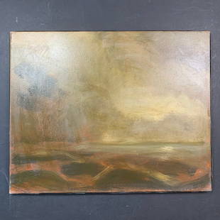 Richard Stipl's "Stormy Waters" Original Landscape: Richard Stipl's "Stormy Waters" Original Landscape on Canvas. A view of a lake on a stormy day. This piece is signed and titled on the back and is in excellent condition. Image: 24" x 30". Canvas: 24"