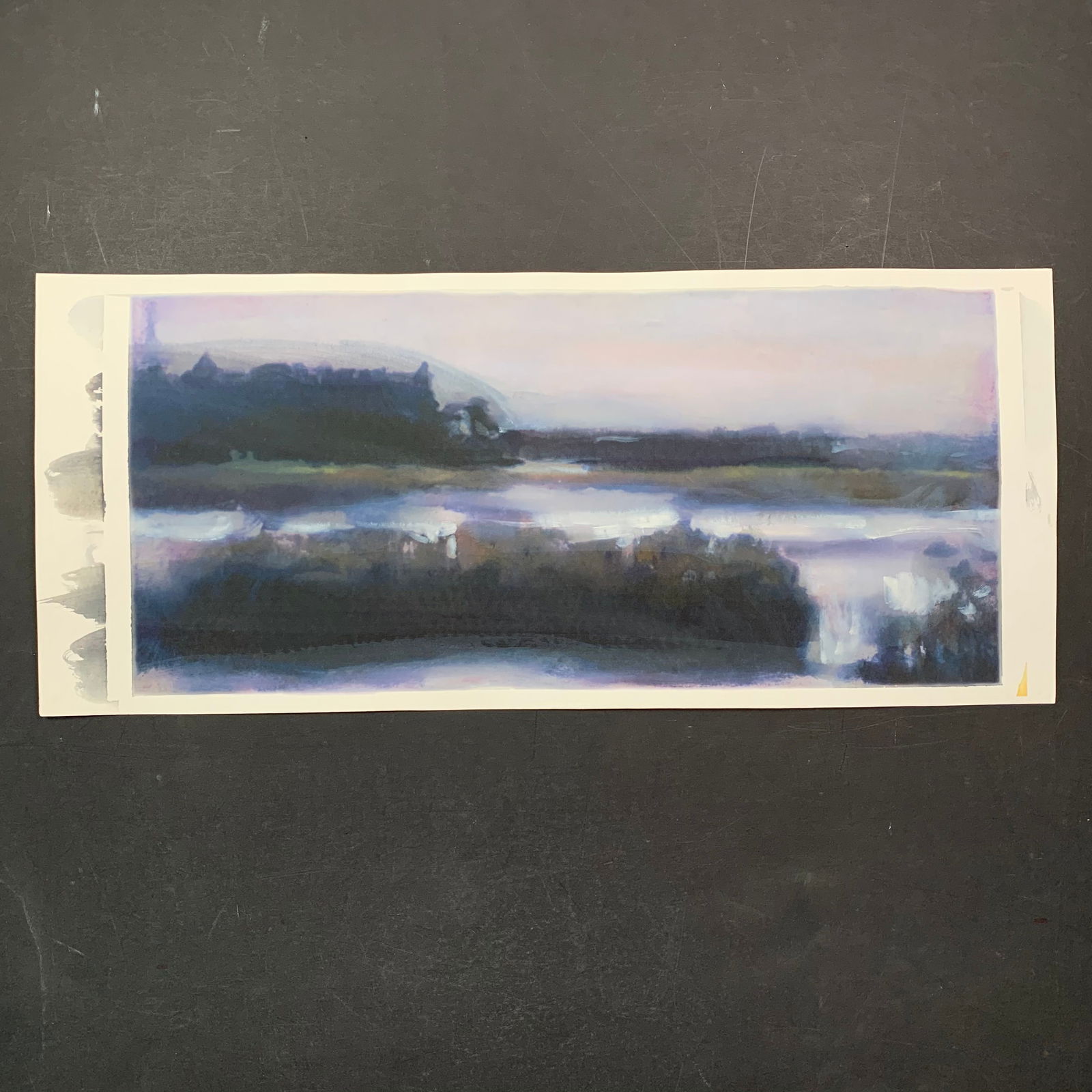 Simon Andrews, Untitled, Original Watercolor on Paper: Simon Andrews, Untitled, Original Watercolor on Paper. An abstract view of a landscape done in multiple colors. This piece is signed on the back in pencil and is in excellent condition. Image: 12" x 2