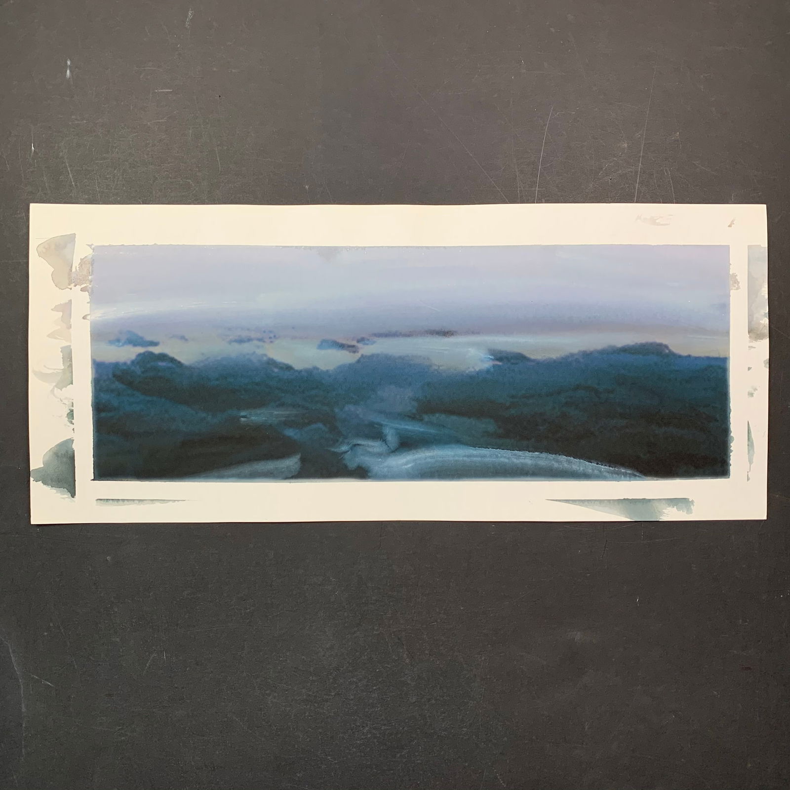 Simon Andrews, Untitled, Original Watercolor on Paper: Simon Andrews, Untitled, Original Watercolor on Paper. An abstract view of a landscape done in multiple colors. This piece is signed on the back in pencil and is in excellent condition. Image: 9 3/4"