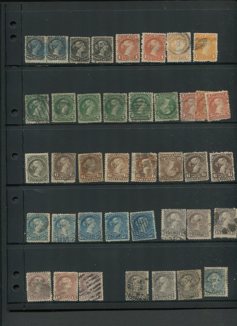 Canada 1868-1876 Large Queen collection, 21-30, 38 stamps in all (1 of 1)