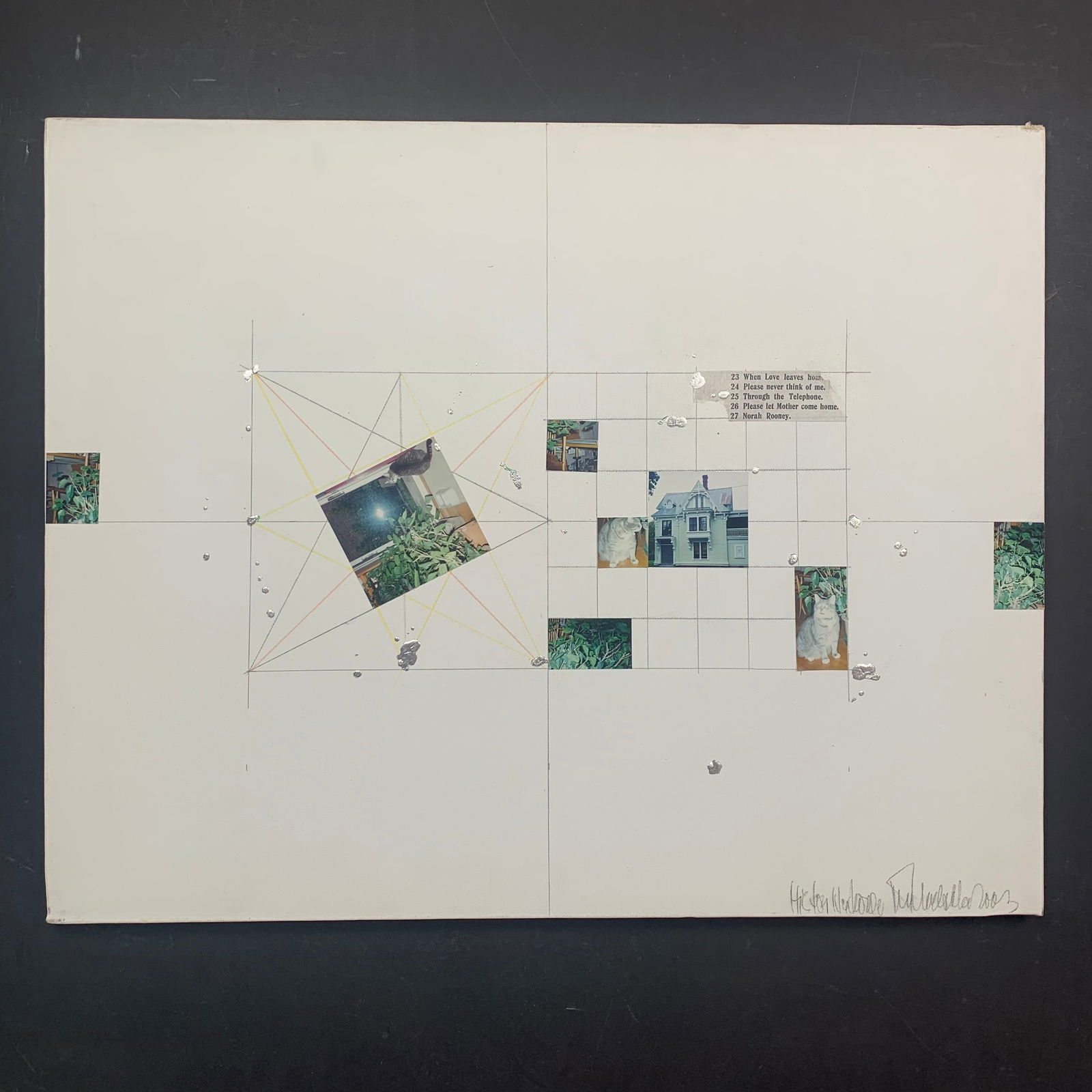 Jiri Ladocha, Untitled, Original Mixed Media on Canvas: Jiri Ladocha, Untitled, Original Mixed Media on Canvas. A mix of paint, pencil and segments of cut-out photos. This piece is signed in the lower right and is in very good condition. Image: 24" x 30".