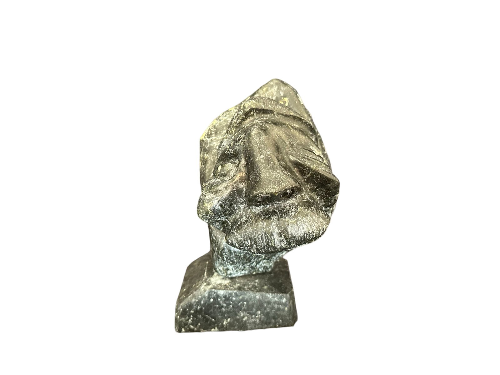 Charlie Okpik's "Inuk Face" Original Inuit Aboriginal Stone Sculpture Carving (1 of 5)