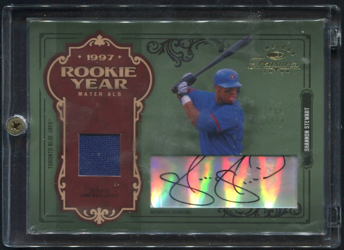 Shannon Stewart 2004 Donruss Game Worn Baseball Jersey Piece Card (1 of 2)