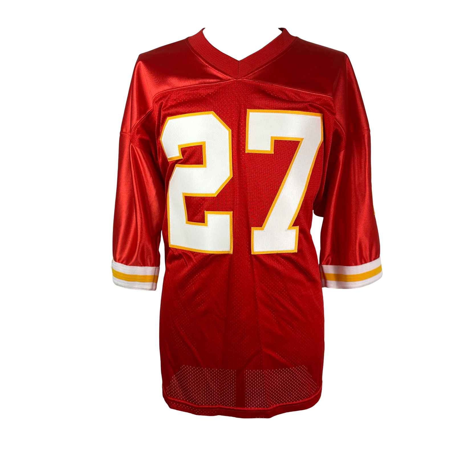 Larry Johnson Kansas City Chiefs NFL Signed Jersey: An autographed Larry Johnson Kansas City Chiefs NFL signed football jersey. Signed on the back in the '27' in black ink, and included with a TriStar COA #6043692. Sports Memorabilia, Autographs, Signa