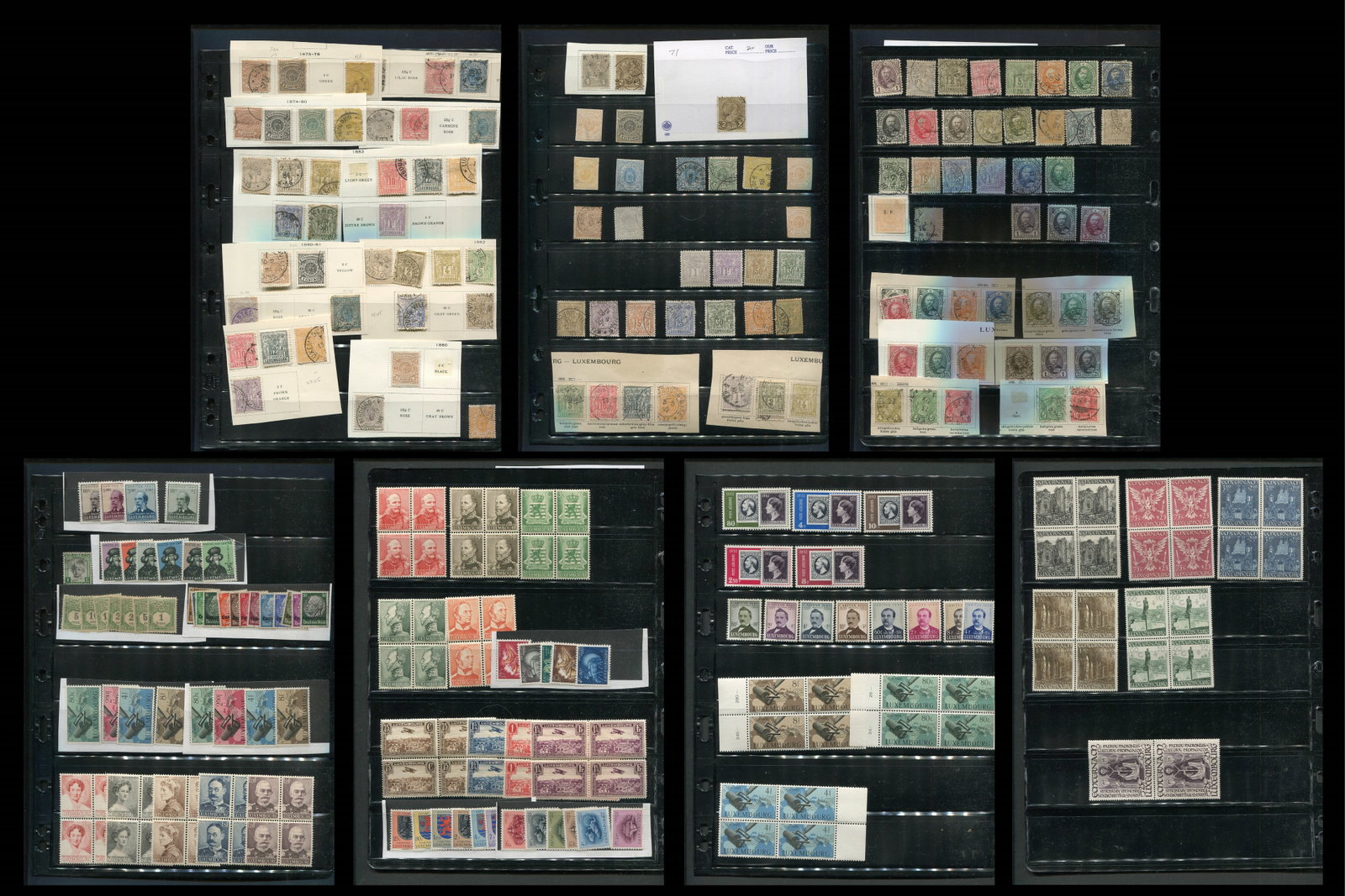 Luxembourg 1859 to 1949, #4 / #271, a MH/MNH and used accumulation on leaves and stocksheeets,: Luxembourg 1859 to 1949, #4 / #271, a MH/MNH and used accumulation on leaves and stocksheeets, includes some Semi Postals, Scott value $1662, appears f-vf