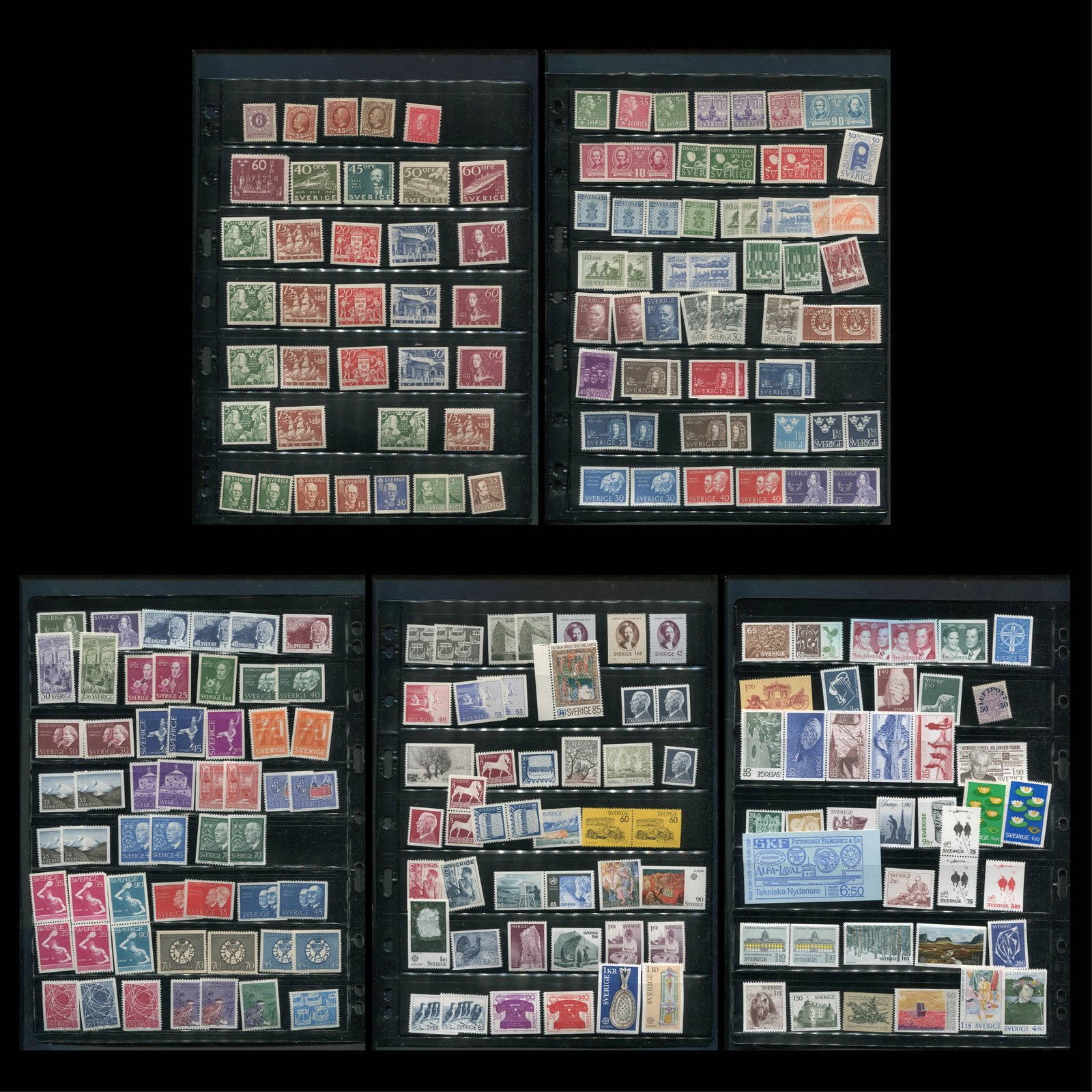 Sweden Collection, 1877-1978, Mint*/** #31/#1256, Cat. $715.00: Sweden Collection, 1877-1978, Mint*/** #31/#1256, Cat. $715.00, many complete sets., later issues all MNH