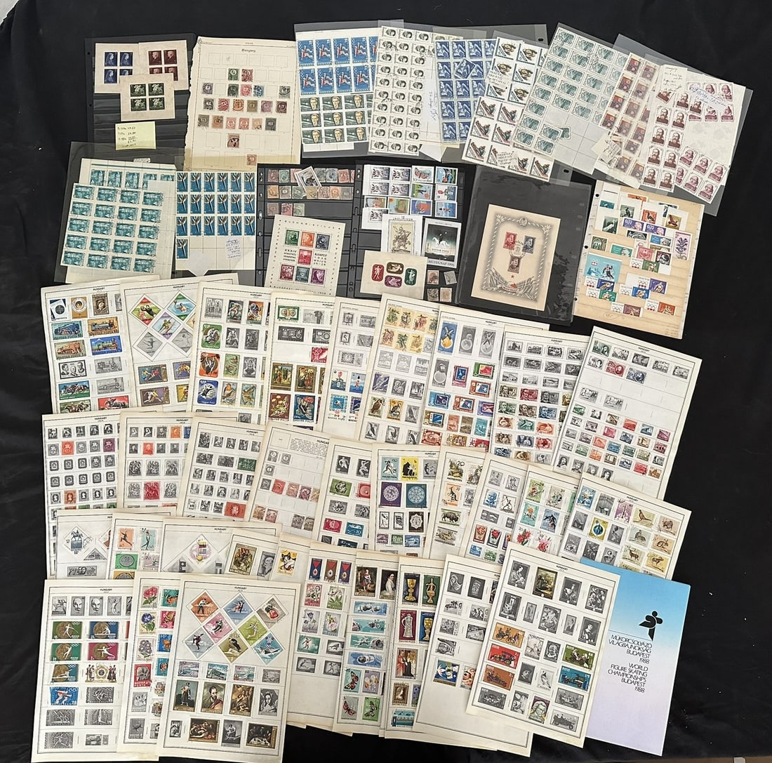 Hungary 1874 to 1971 , #18 / #2059, a used selection on leaves and stocksheets, Scott value: Hungary 1874 to 1971 , #18 / #2059, a used selection on leaves and stocksheets, Scott value $475+,apears f-vf