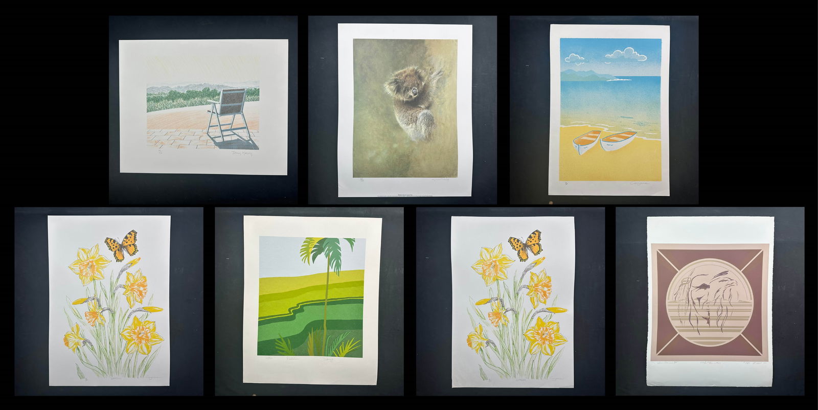 Limited Edition Prints: Anthony Yates "The Garden Chair" limited edition print, signed lower right and numbered 88/200 lower left. R. Hill's "The Transition" limited edition print, titled lower middle, signed and numbered 31