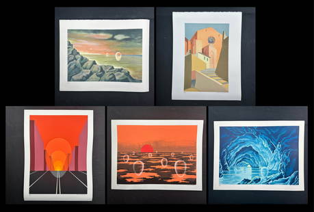 Clarence Holbrook Carter Limited Edition Prints: Clarence Holbrook Carter's "Eschatos 21" limited edition print, signed lower right and numbered 99/200 lower left. Clarence Holbrook Carter's "Siena Steps" limited edition print, signed lower right an
