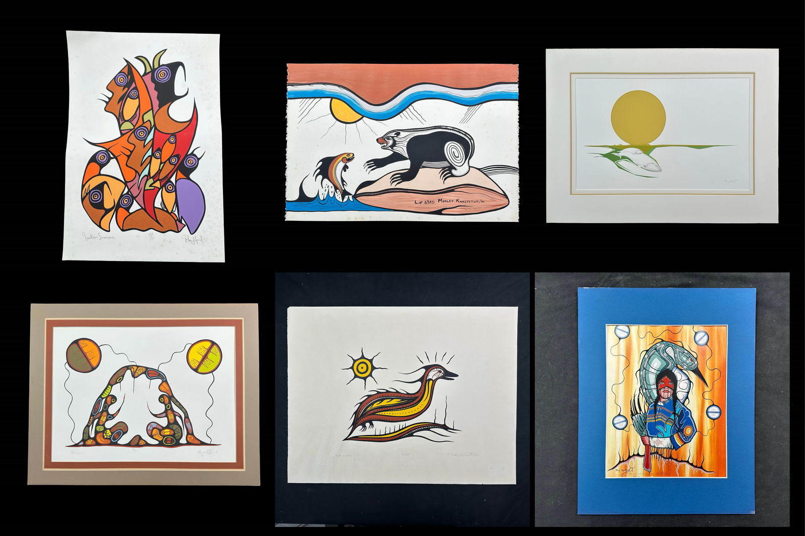 Limited Edition Aboriginal Prints: A group of Aboriginal limited edition prints. Includes: John Laford's "Indian Summer", signed lower right, titled lower left and numbered 131/170 lower middle. Paper: 20 1/2" x 14". Morley Kakepetum's