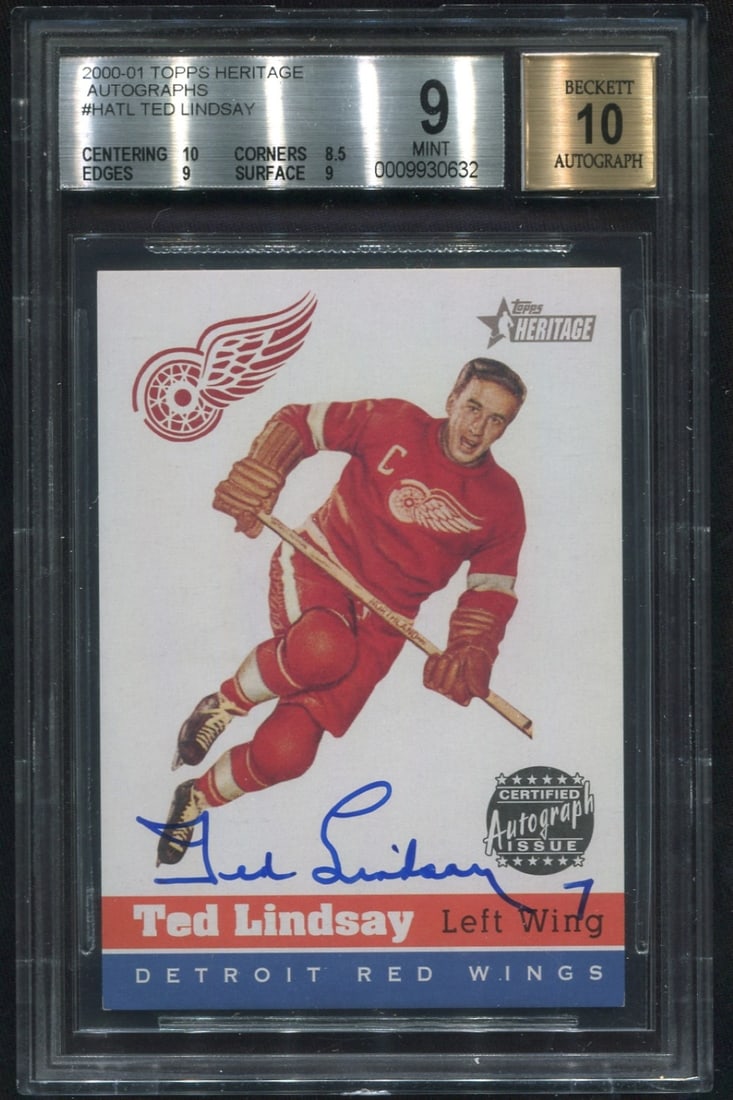 Ted Lindsay 2000-01 Topps Heritage Autographed Hockey Card (1 of 2)