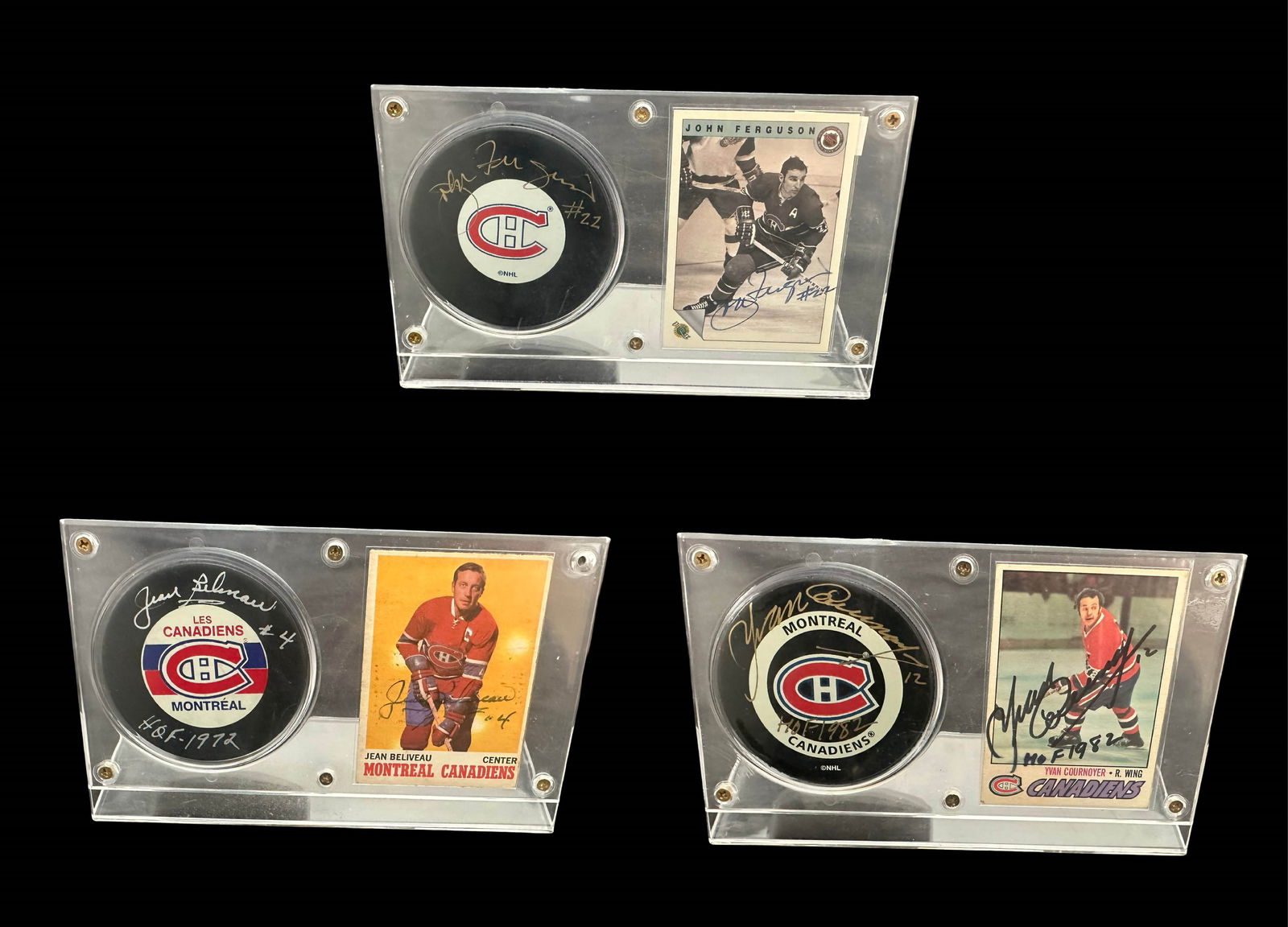 NHL Montreal Canadiens Signed Pucks & Cards Combos (1 of 4)