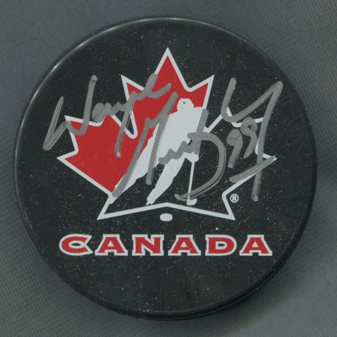 Wayne Gretzky Hockey Canada Autographed Puck (1 of 2)