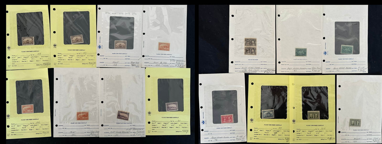 Canada Quebec Tercentenary Issue, 1908, 96-103, 16 stamps, Unitrade $2172.00, USD $1525.00 (1 of 3)