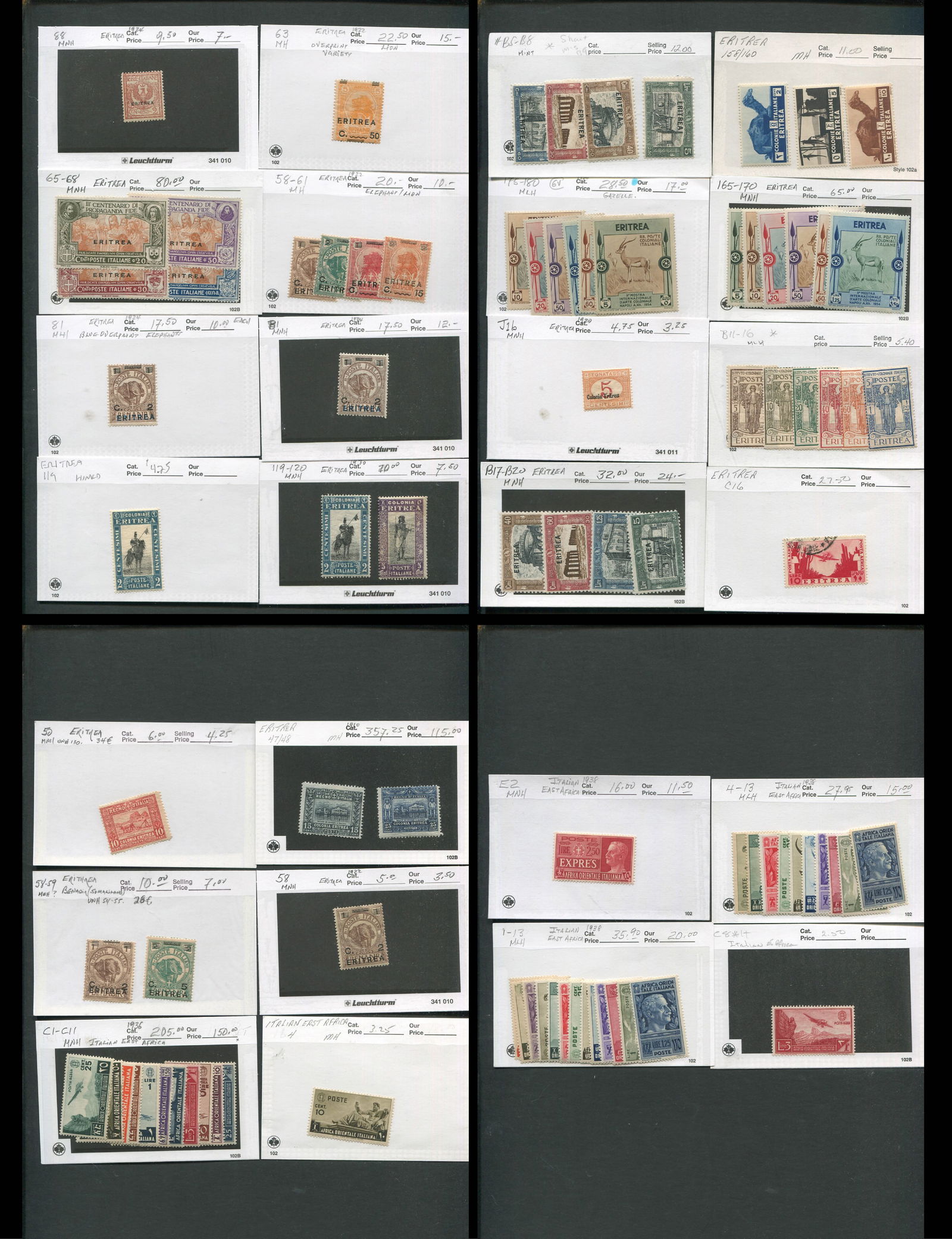 Italian Colonies 1910 - 1927, #47 / #B20 and East Africa 1938 #1 / #13, #C1 / #C11 and E2, a MNH /MH (1 of 5)