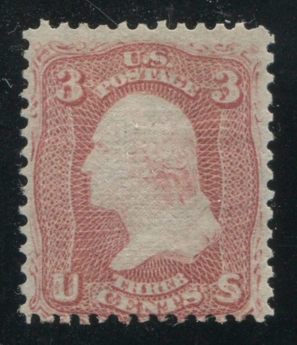 USA 1867-68 #85 3c Rose D Grill Unused NG VG (1 of 2)
