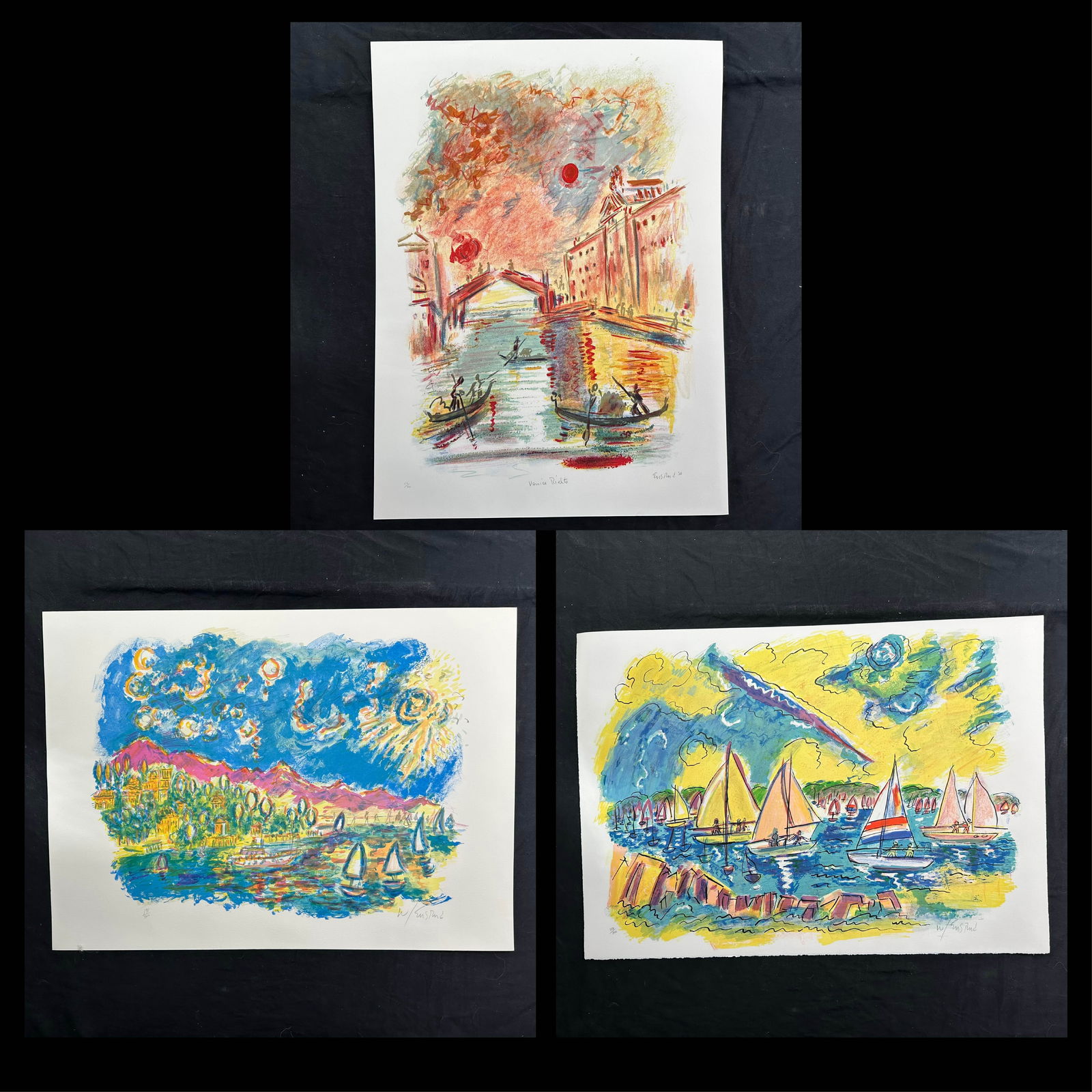 Wayne Ensrud Limited Edition Prints: Wayne Ensrud's "Afternoon Sails" limited edition print, signed and numbered 159/300 lower right. Wayne Ensrud's "Bayside" limited edition print, signed and numbered 191/300 lower right. Wayne Ensrud's