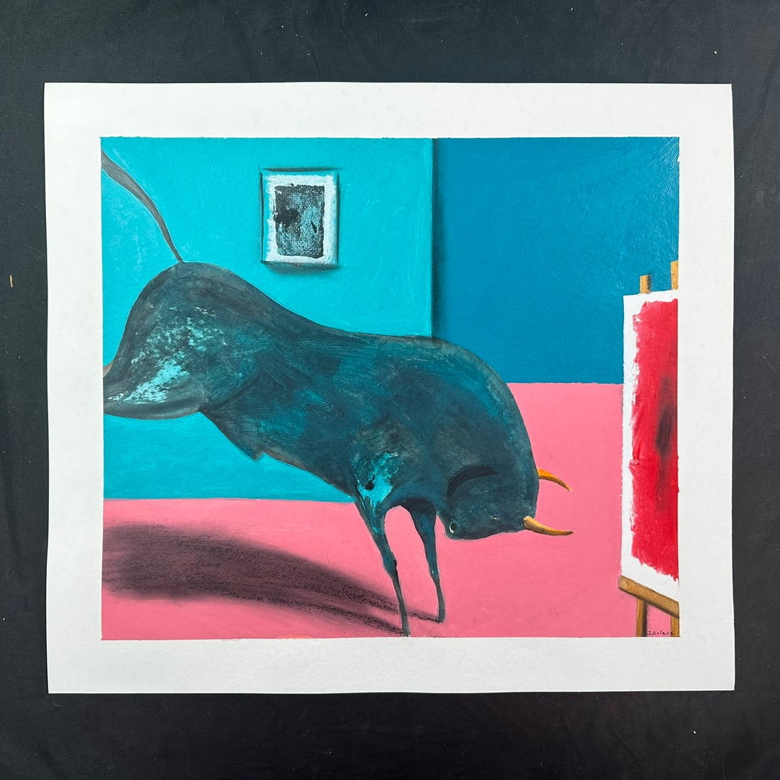 Jerzy Kolacz, Untitled, "Charging Bull" Original (1 of 1)