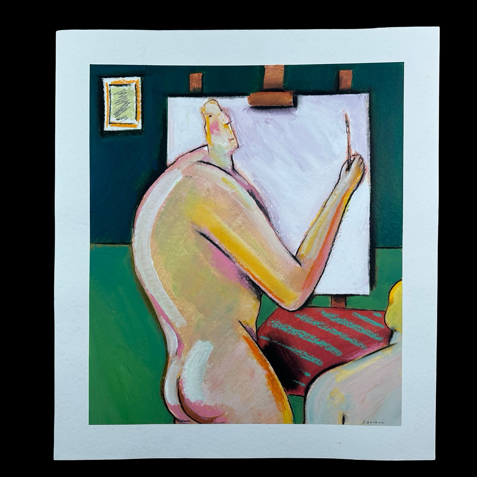 Jerzy Kolacz, Untitled, "Nude Artist" Original: Jerzy Kolacz, Untitled, "Nude Artist" original on paper, signed lower right. Paper: 25" x 22 1/2".