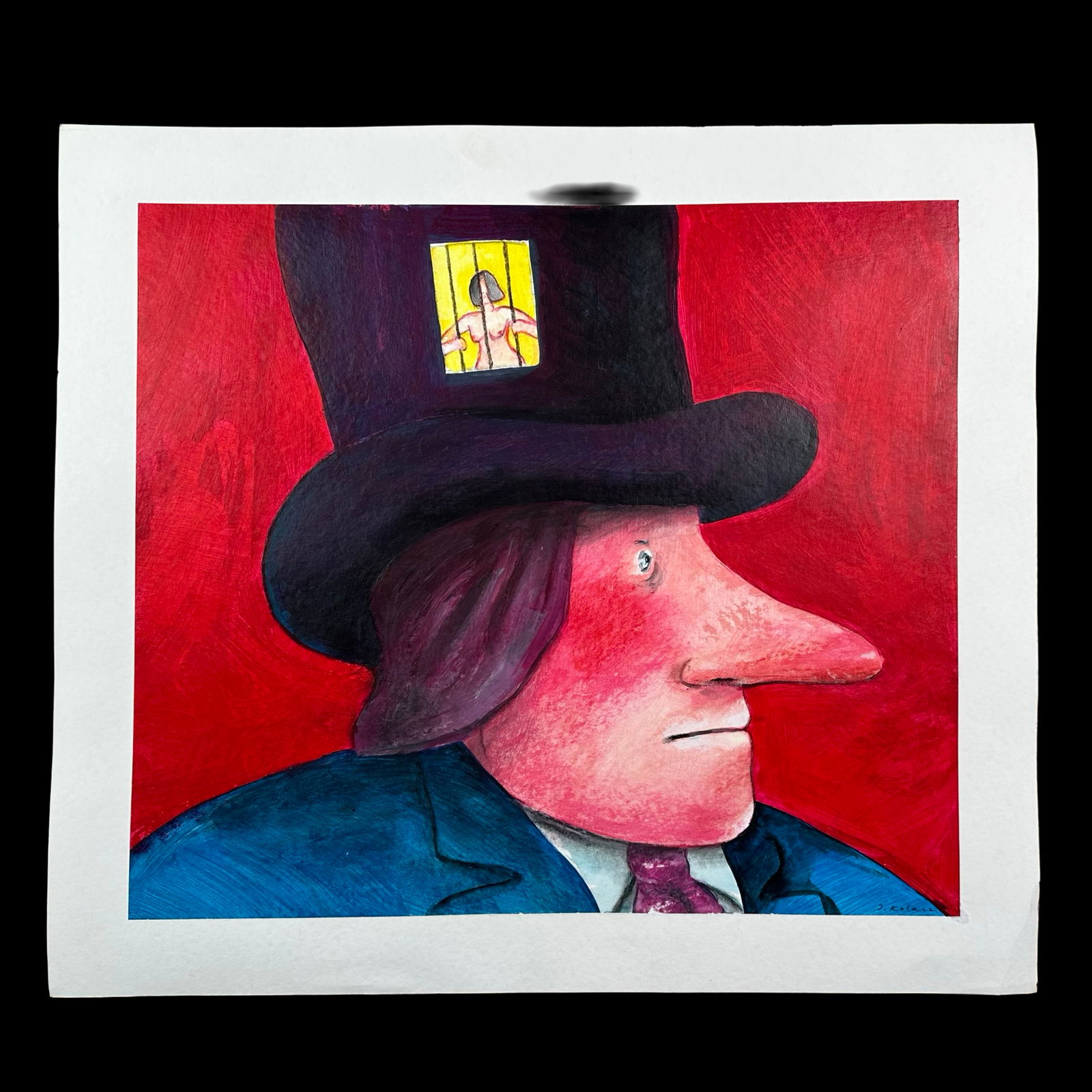 Jerzy Kolacz, Untitled, "Trapped in the Hat" Original (1 of 1)