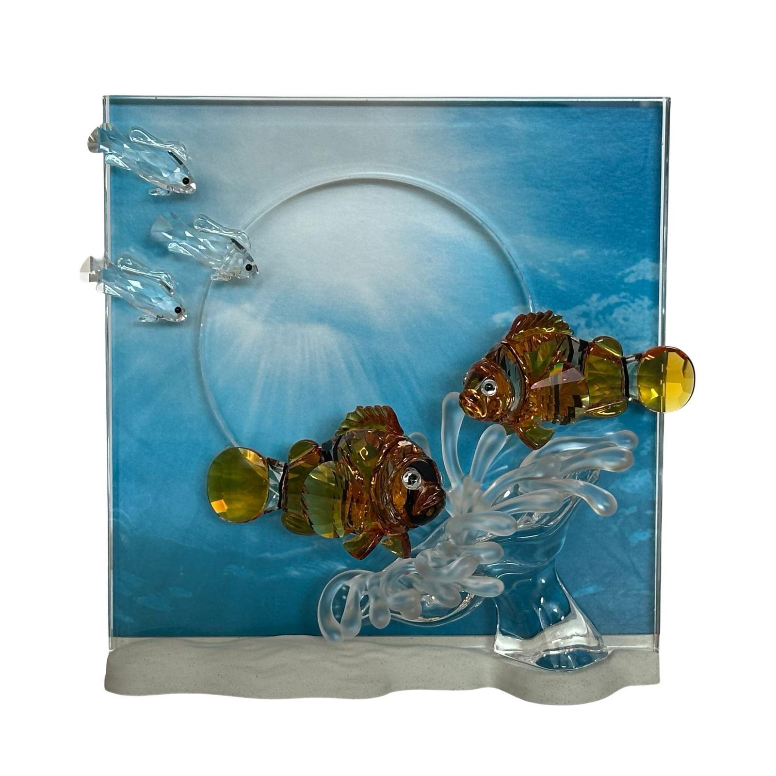 Swarovski "Harmony" Wonders of the Sea Trilogy Figurine - Complete with Original Box & Certificate: This exquisite Swarovski crystal figurine, titled "Harmony," is the first installment in the highly sought-after Wonders of the Sea Trilogy, designed by renowned artist Heinz Tabertshofer and introduc