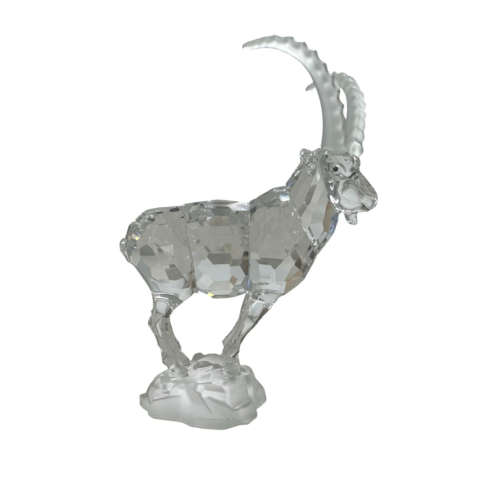 Swarovski Crystal Ibex Figurine #9100 000 034 Retired 2007 with Original Box & Certificate - Alpine: Step into the captivating world of crystal artistry with this exquisite Swarovski "Ibex" figurine, a stunning representation from the coveted Swarovski Crystal Paradise collection. This masterfully cr
