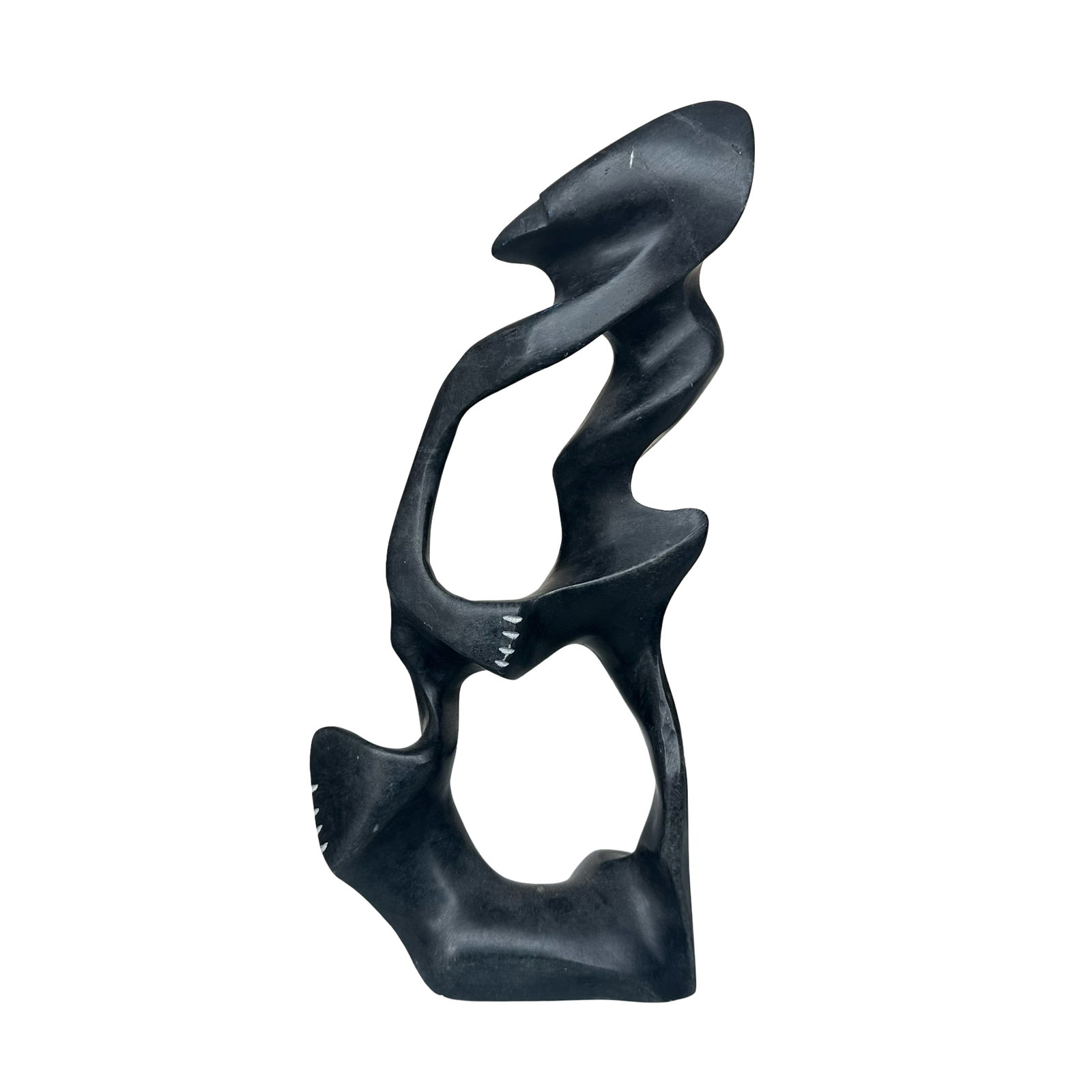 Inuit Stone Sculpture - “Loving Mother" by Alex Alikashuak - Whale Cove 1999 - Certified: A striking and emotionally resonant example of contemporary Inuit art, this hand-carved sculpture titled “Loving Mother” was created in 1999 by renowned Canadian Inuk artist Alex Alikashuak fr